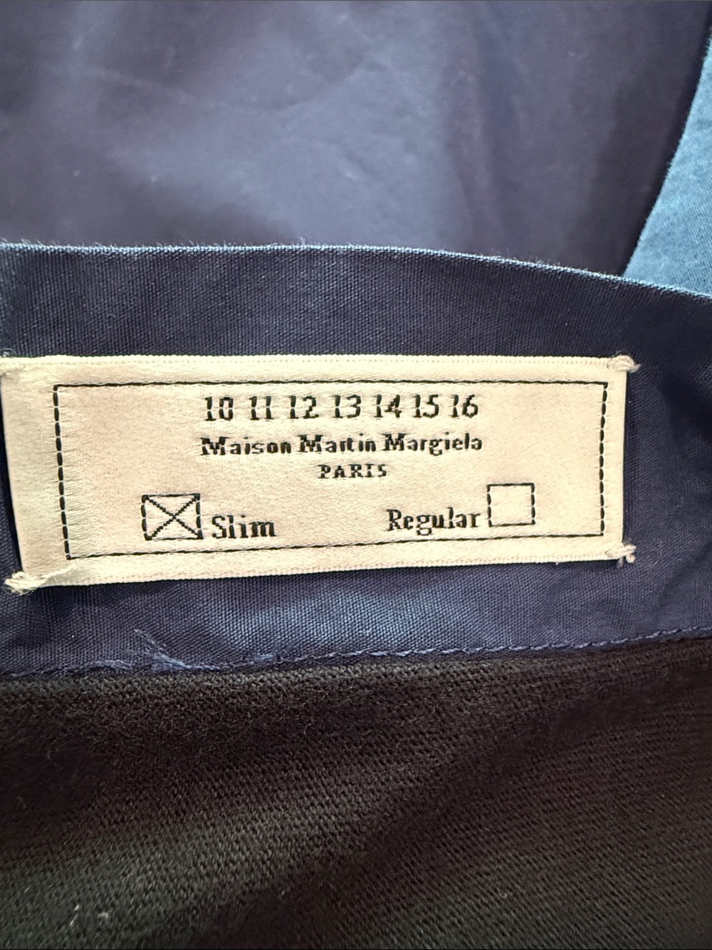 Maison Margiela Line 10 Men’s Navy Layered Button-Up Shirt Size 48 - Picture 4 of 4
